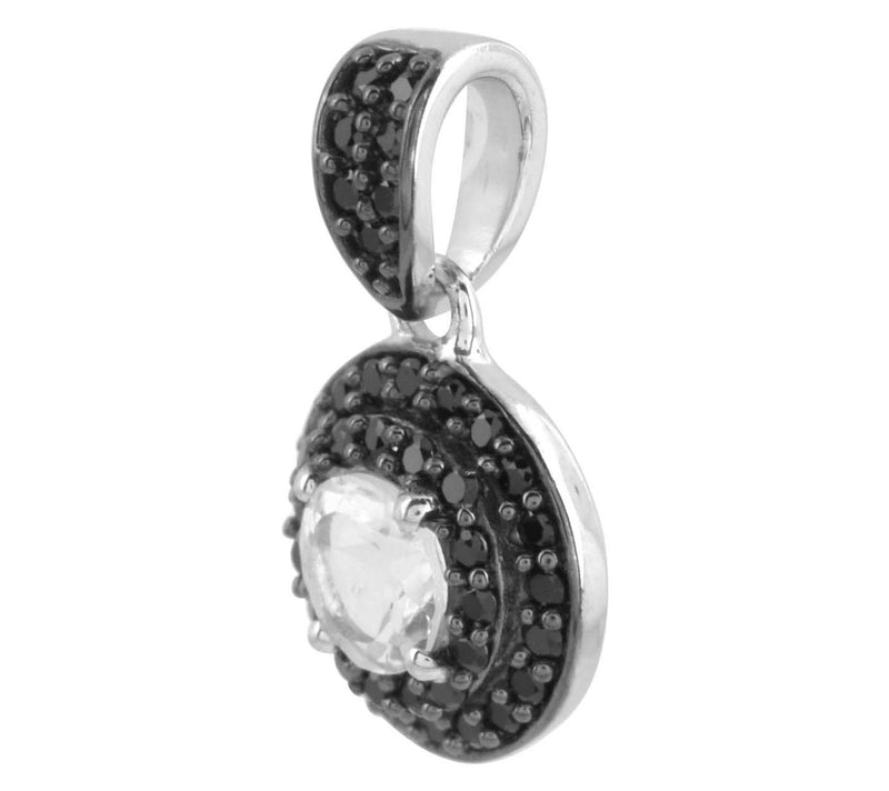 Affinity Gems White Topaz & Black Spinel Pendant, Sterling — View 2