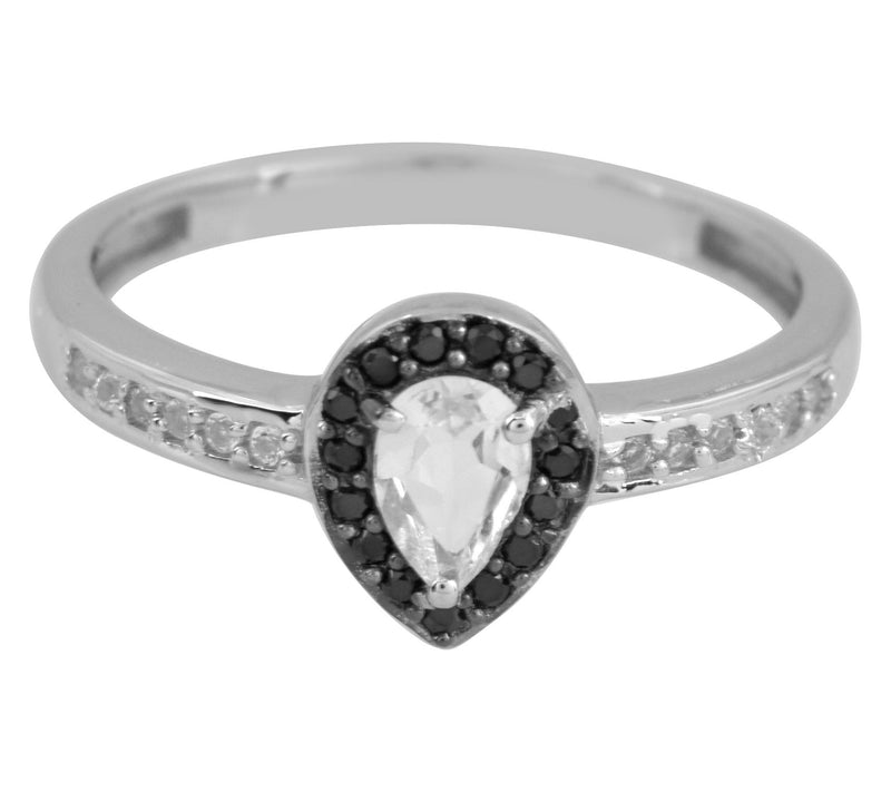 Affinity Gems Spinel & White Topaz Halo Ring, Sterling Silver — View 2