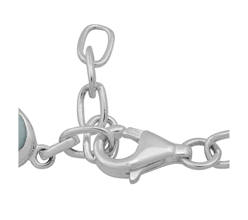Affinity Gems Larimar Station Bracelet , Sterling Silver — View 4