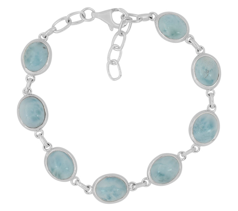 Affinity Gems Larimar Station Bracelet , Sterling Silver — View 2