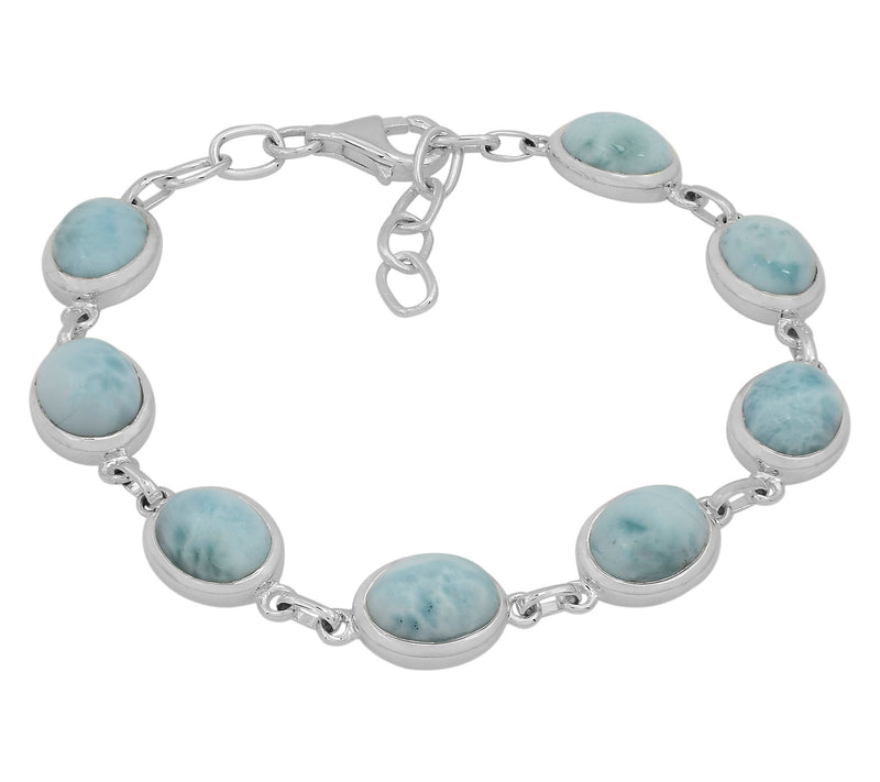 Affinity Gems Larimar Station Bracelet , Sterling Silver — View 6