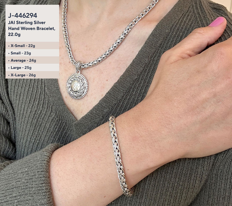 JAI Sterling Silver 5.3mm Handwoven Legacy Chain Bracelet, 22.0g — View 5
