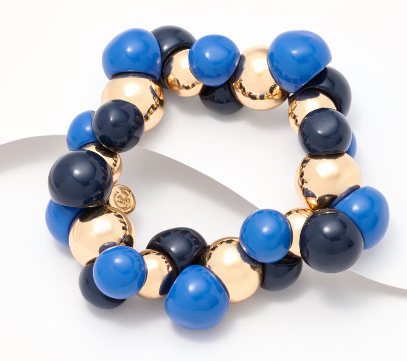 Carla Rockmore Collection Multi Bead Elastic Bracelet — View 3