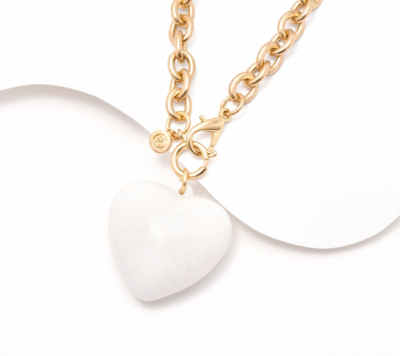 Carla Rockmore Collection Stone Medallion Gold Link Necklace — View 5