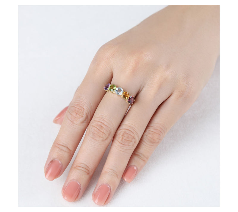 Ariva 18K Clad Gemstone Band Ring — View 2