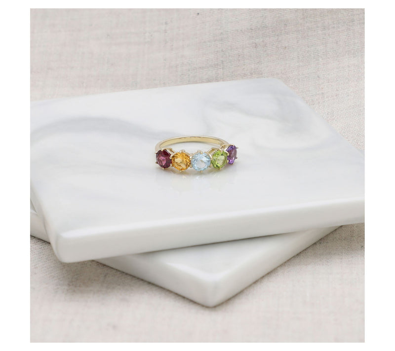 Ariva 18K Clad Gemstone Band Ring — View 3