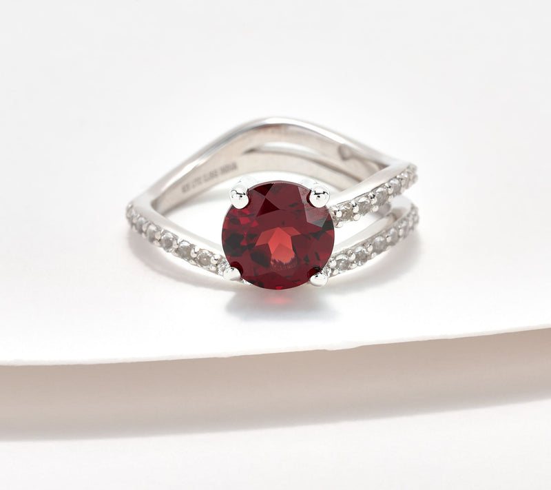 Christian James by Scott Grimes Sterling Silver Gemstone Ripple Band Ring — View 10