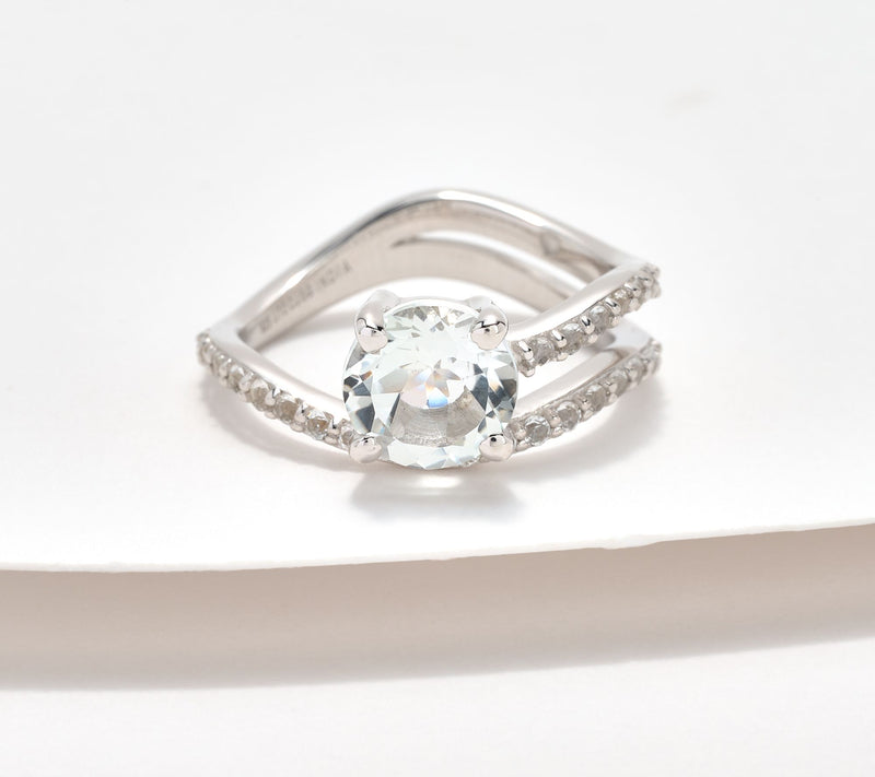 Christian James by Scott Grimes Sterling Silver Gemstone Ripple Band Ring — View 12