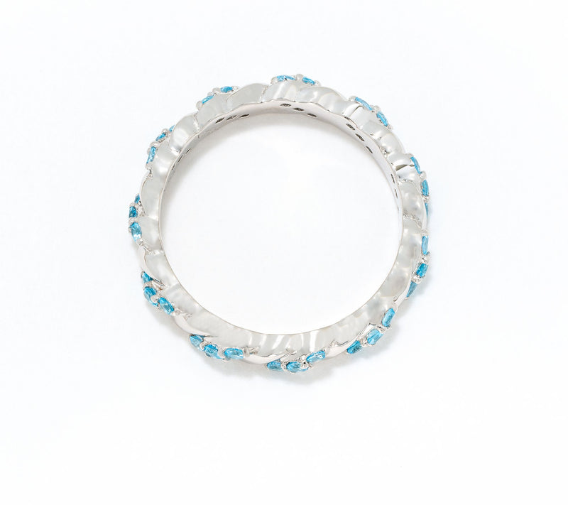 Christian James by Scott Grimes Sterling Silver Ripple Gemstone Eternity Band — View 6