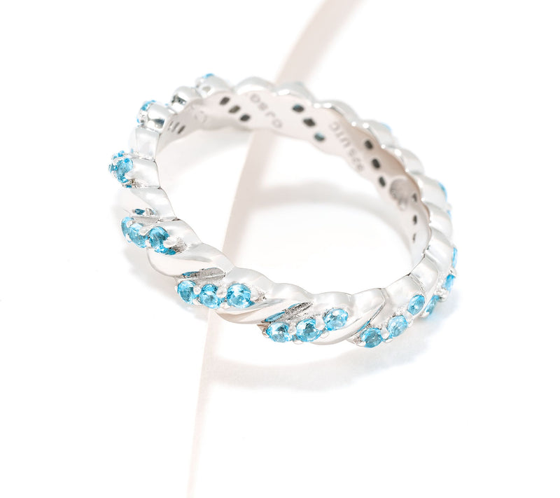 Christian James by Scott Grimes Sterling Silver Ripple Gemstone Eternity Band — View 5