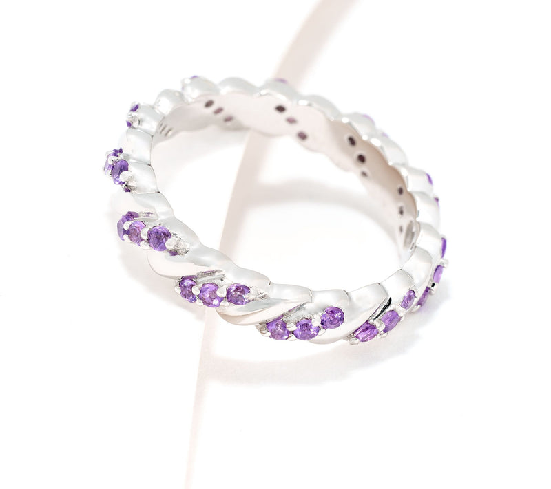Christian James by Scott Grimes Sterling Silver Ripple Gemstone Eternity Band — View 12