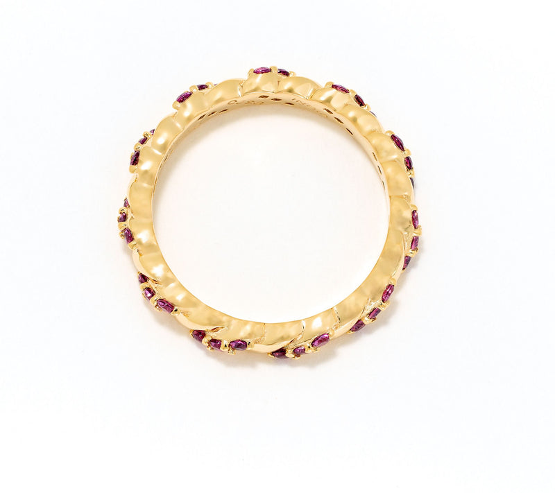 Christian James by Scott Grimes 14K Gold Clad Ripple Gemstone Eternity Ring — View 6