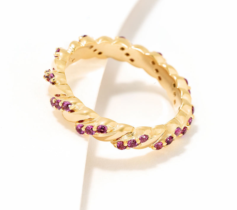Christian James by Scott Grimes 14K Gold Clad Ripple Gemstone Eternity Ring — View 5