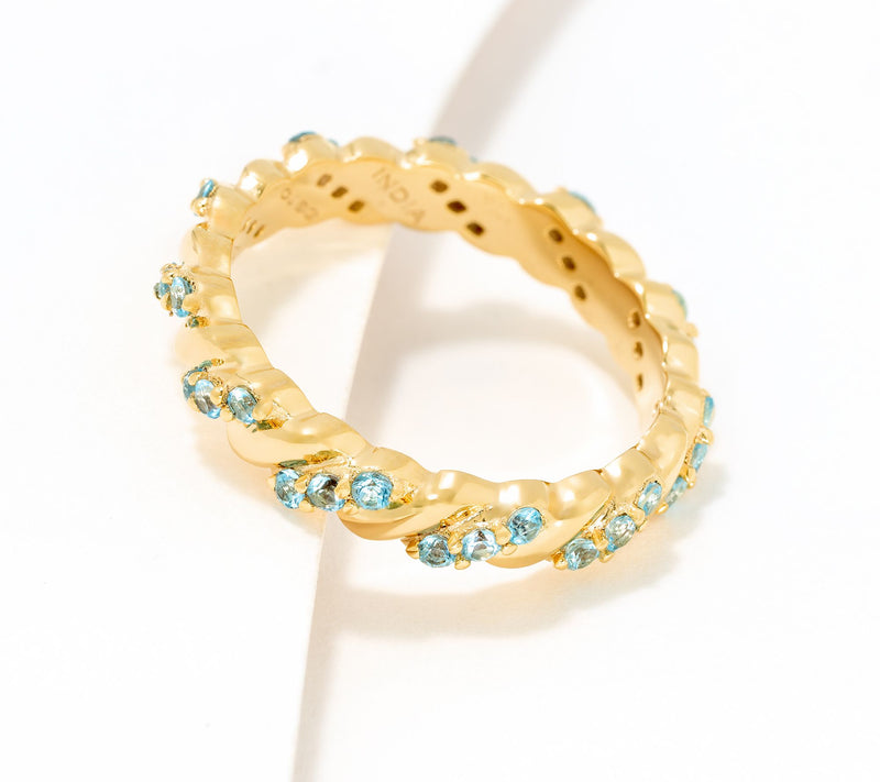 Christian James by Scott Grimes 14K Gold Clad Ripple Gemstone Eternity Ring — View 13