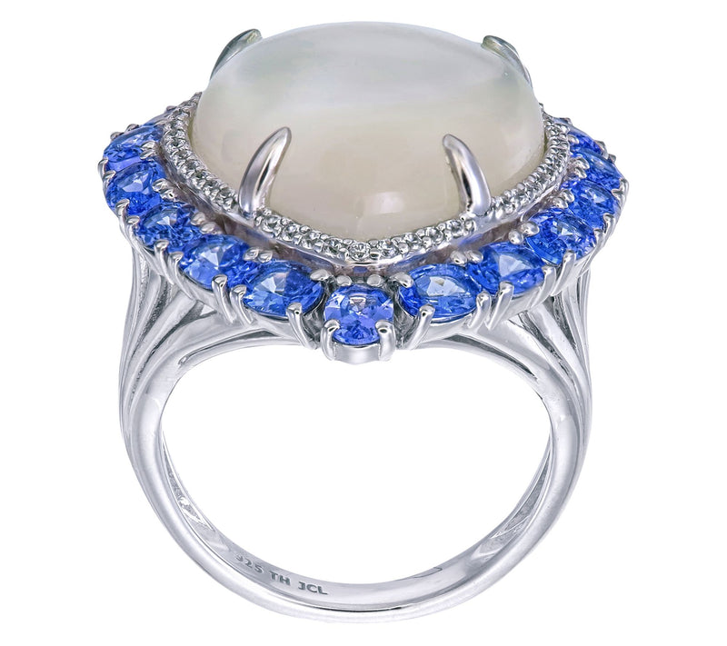 Affinity Gems Multi-Gemstone Halo Cocktail  Ring, Sterling — View 3