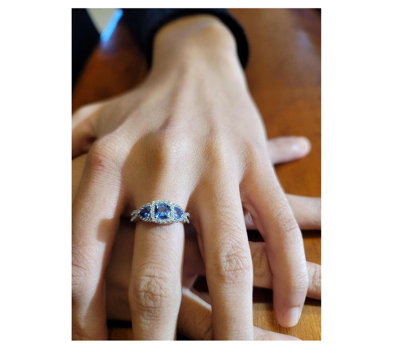 Affinity Gems Tanzanite & White Zircon Ring, Sterling — View 4