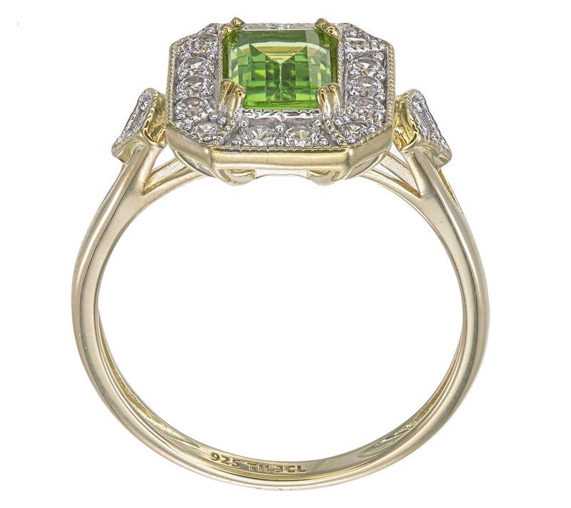 Affinity Gems Emerald Cut Center w/ Halo Ring,Sterling Silver — View 10