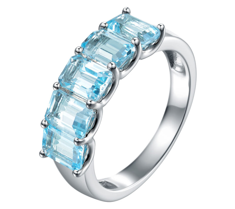 Affinity Gems Emerald Cut Gemstone Ring, Sterling Silver — View 5