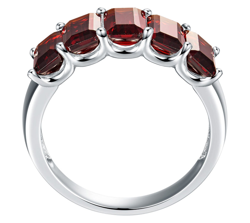 Affinity Gems Emerald Cut Gemstone Ring, Sterling Silver — View 3