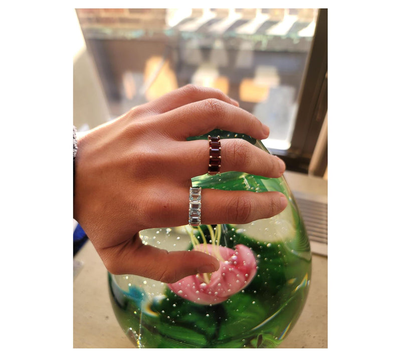 Affinity Gems Emerald Cut Gemstone Ring, Sterling Silver — View 7