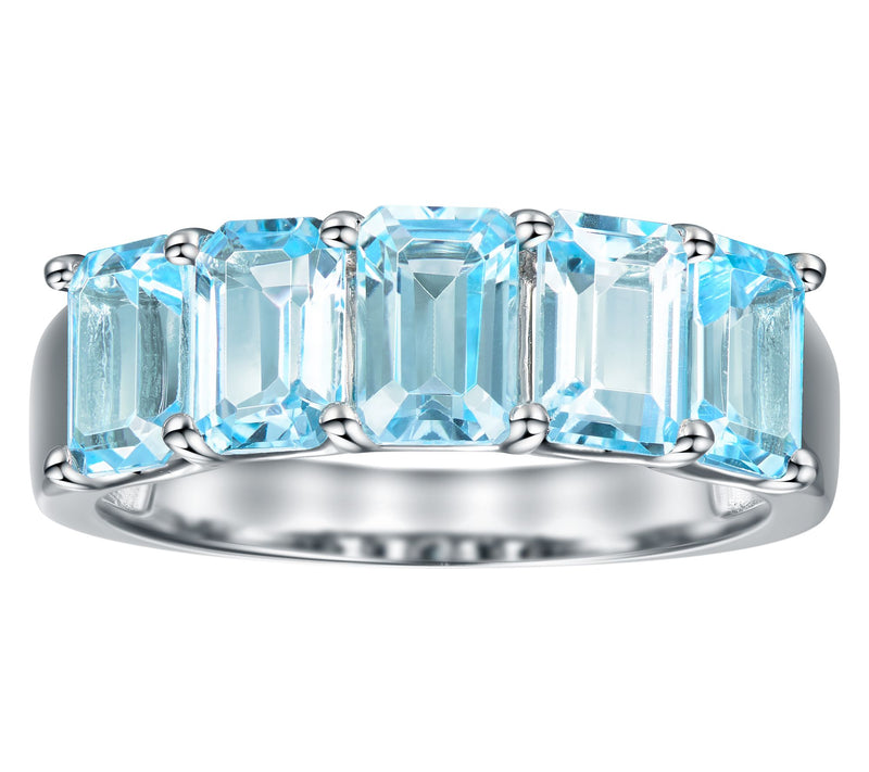Affinity Gems Emerald Cut Gemstone Ring, Sterling Silver — View 4