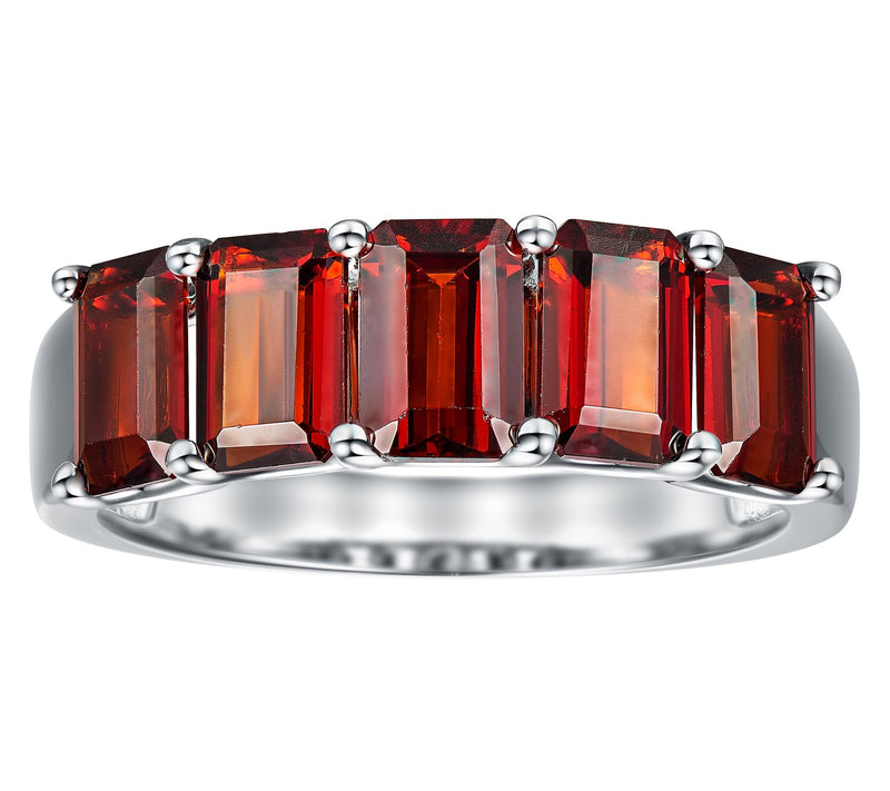 Affinity Gems Emerald Cut Gemstone Ring, Sterling Silver — Main view