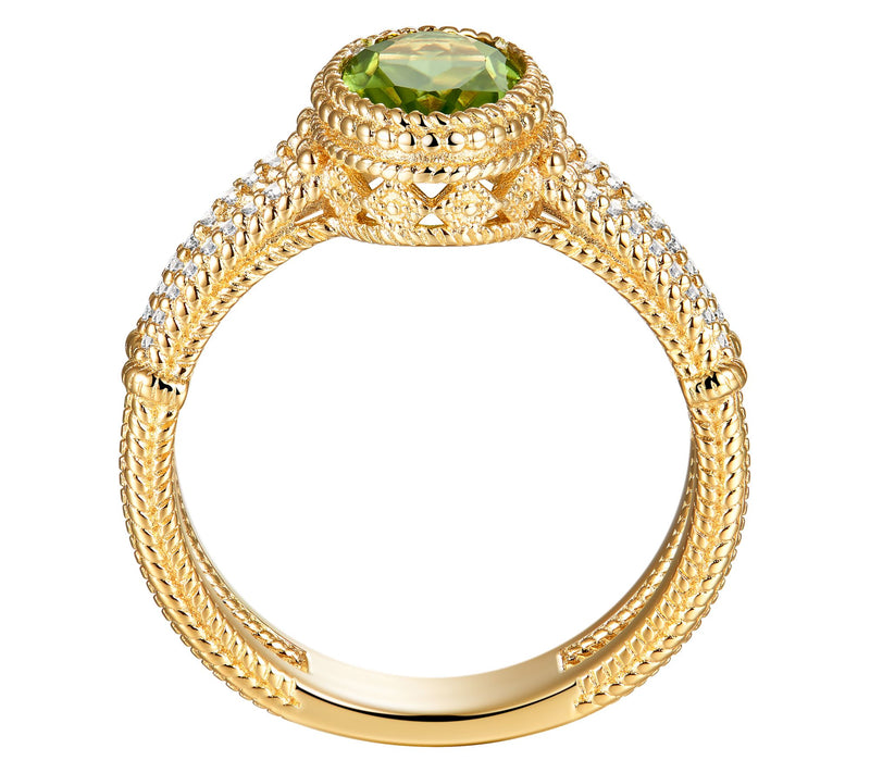Affinity Gems Oval Gemstone Split Band Ring, 14K Gold Plated — View 6
