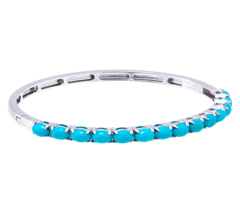 Affinity Gems Oval Cut Gemstone Bangle, Sterling Silver — Main view