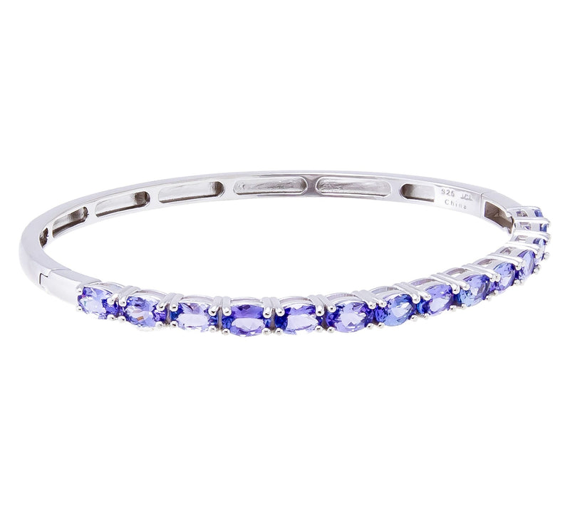 Affinity Gems Oval Cut Gemstone Bangle, Sterling Silver — View 7
