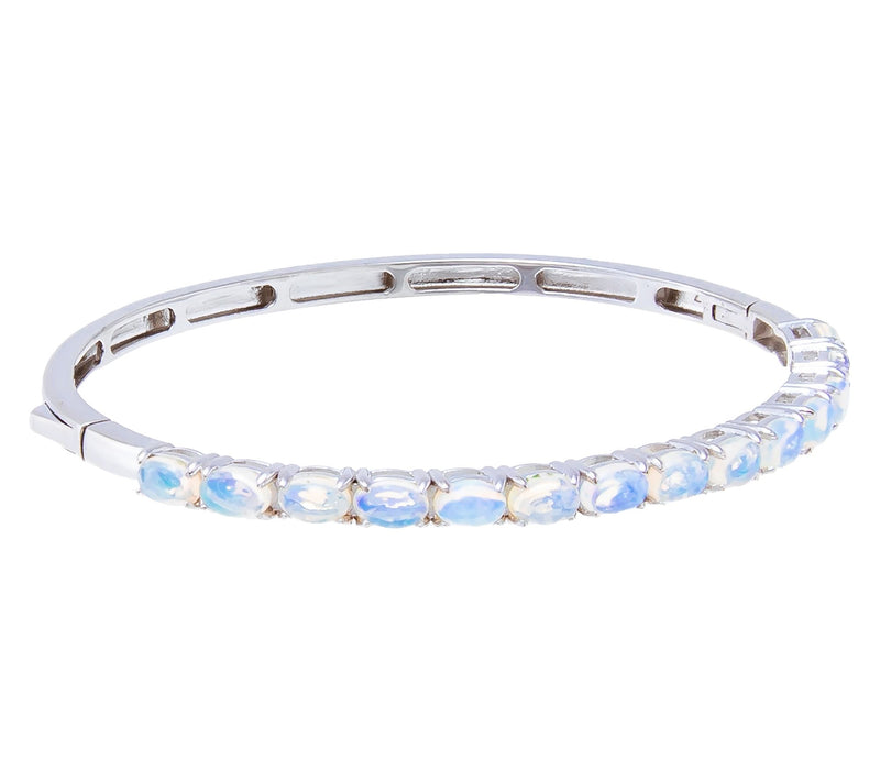 Affinity Gems Oval Cut Gemstone Bangle, Sterling Silver — View 9