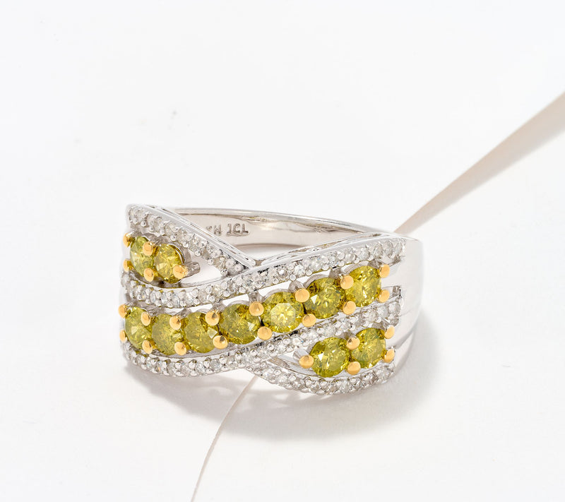 Affinity Diamonds Colored 1.55 cttw Highway Ring, Sterling — View 10