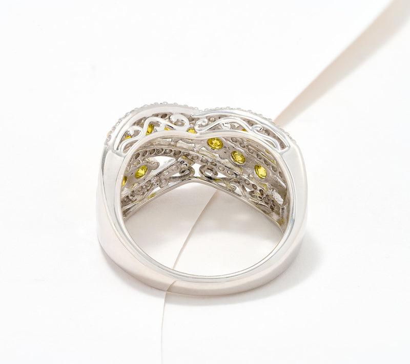 Affinity Diamonds Colored 1.55 cttw Highway Ring, Sterling — View 4