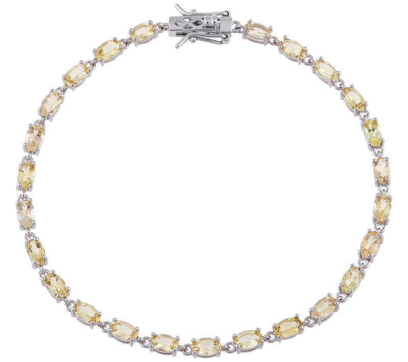 Affinity Gems Yellow Beryl Tennis Bracelet, Sterling Silver — Main view
