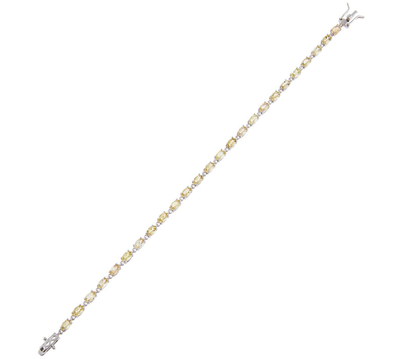 Affinity Gems Yellow Beryl Tennis Bracelet, Sterling Silver — View 2