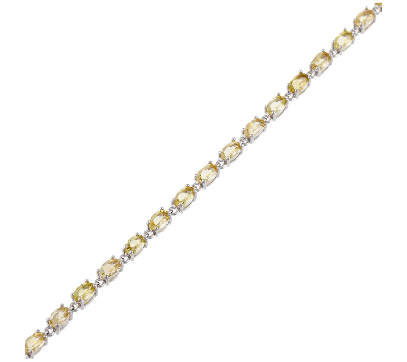 Affinity Gems Yellow Beryl Tennis Bracelet, Sterling Silver — View 3