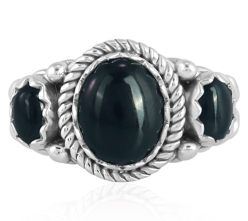 American West Sterling Silver Gemstone 3-StoneRope Ring — View 19