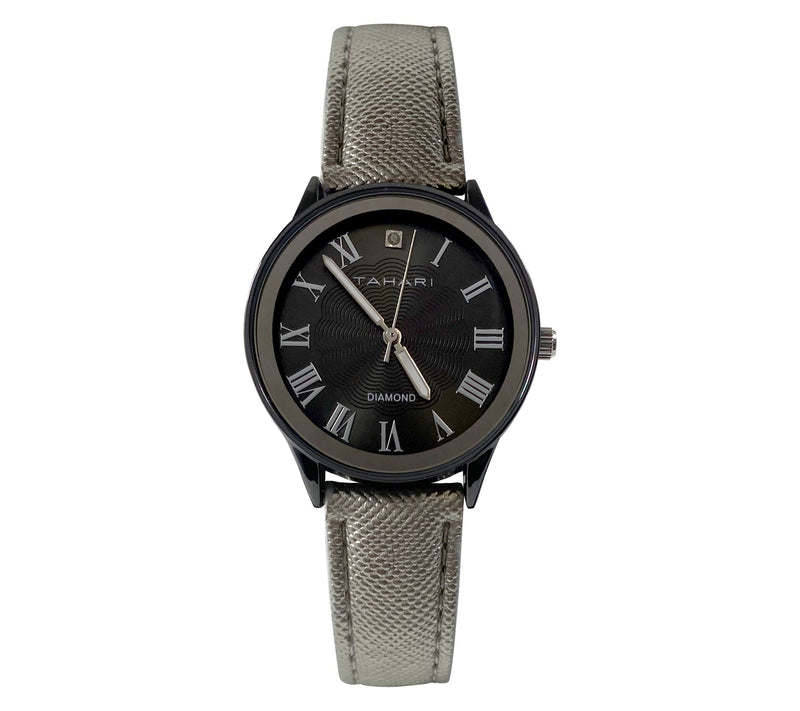 Tahari Women's Gunmetal Stainless Diamond Accent Watch — Main view