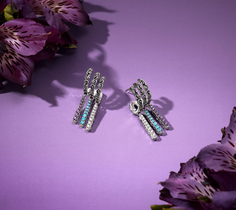 Third Person Sterling Silver Wild Child Triple Hoop Earrings — View 4