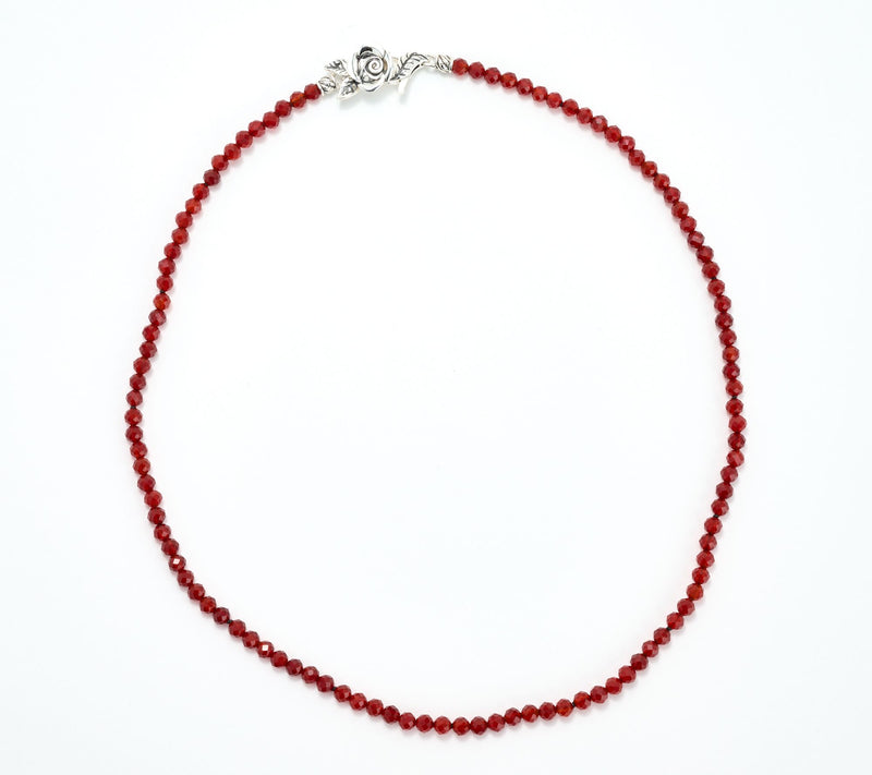 Third Person Sterling Silver Gemstone Bead Rose 18" Necklace — View 14