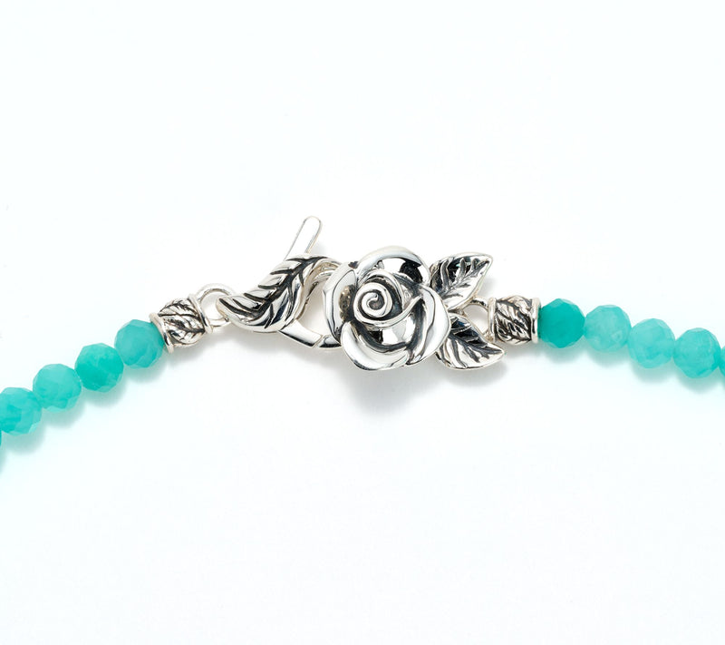 Third Person Sterling Silver Gemstone Bead Rose 18" Necklace — View 4