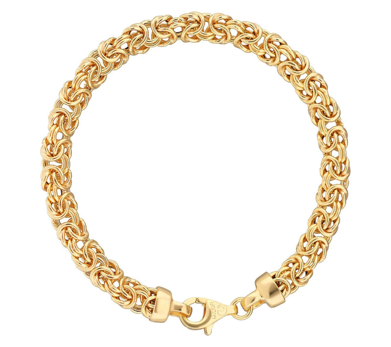 Ultrafine 950 Silver Polished Byzantine Bracelet, 18K Plated — View 3
