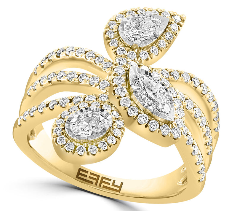 Effy Marquise 1.00 cttw Mutli-Cut Diamond Ring,14K Gold — Main view