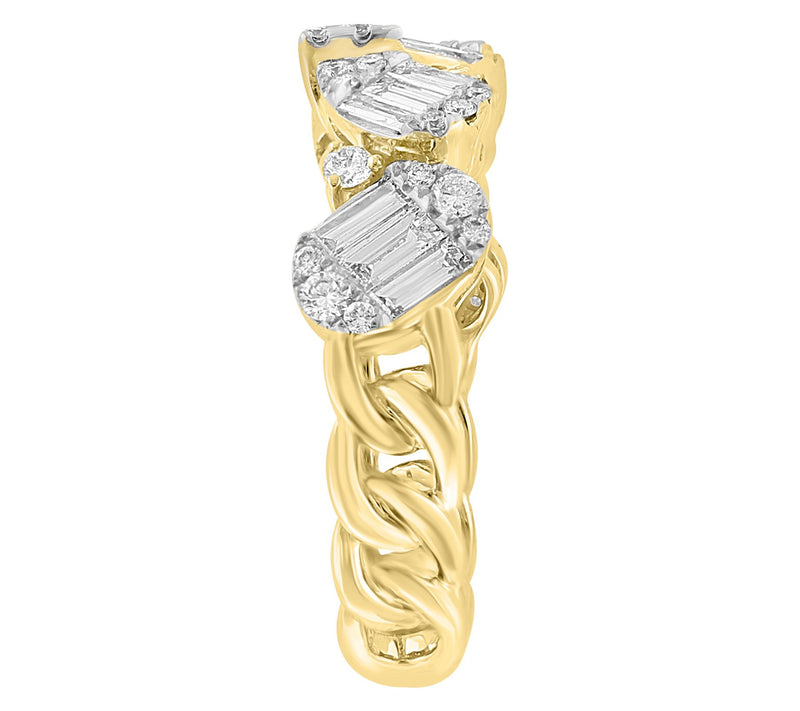 Effy 1.00 cttw Diamond Geometric Band Ring, 14KGold — View 3