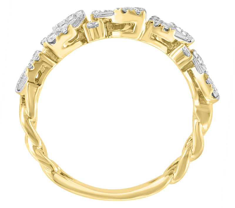 Effy 1.00 cttw Diamond Geometric Band Ring, 14KGold — View 2