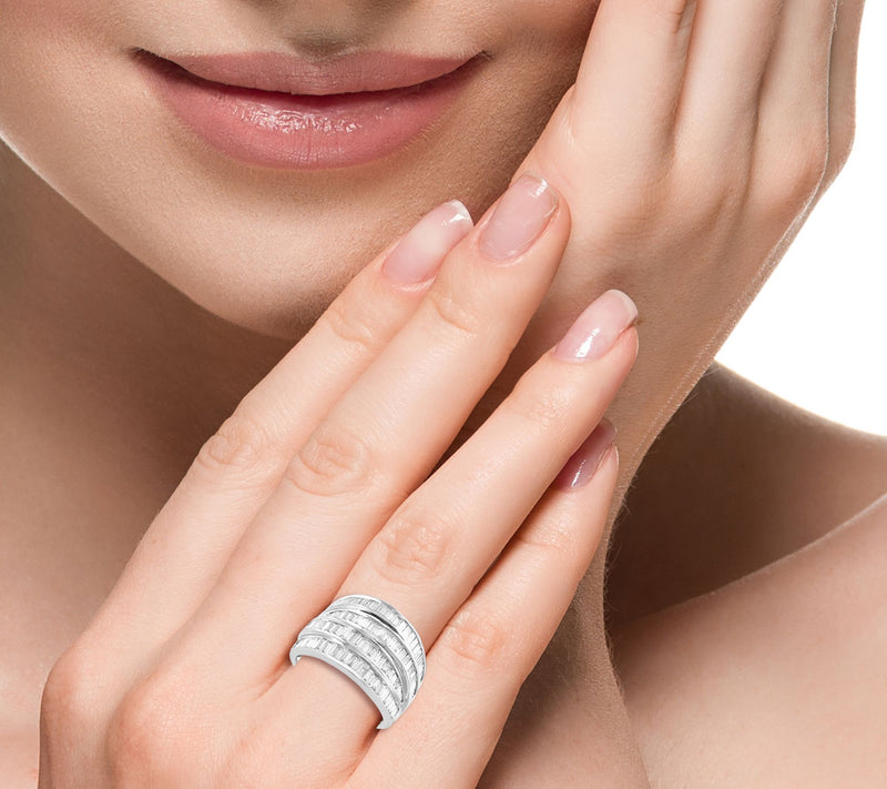 Effy 1.50 cttw Diamond Multi-Row Ring, 14K White Gold — View 4