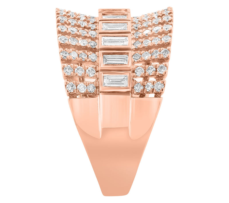 Effy 0.90 cttw Diamond Cocktail Ring, 14K RoseGold — View 3