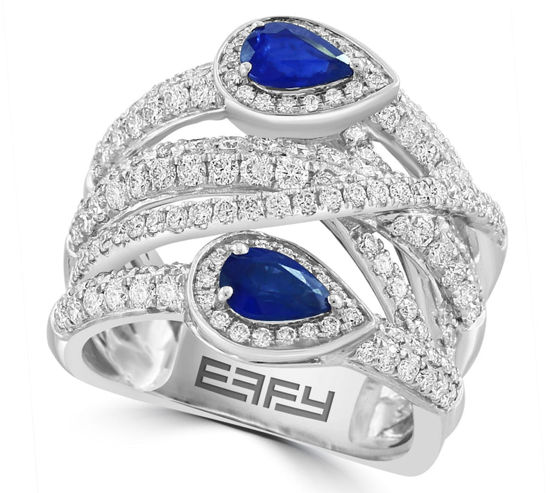 Effy Diamond & Sapphire Cocktail Ring, 14K White Gold — Main view
