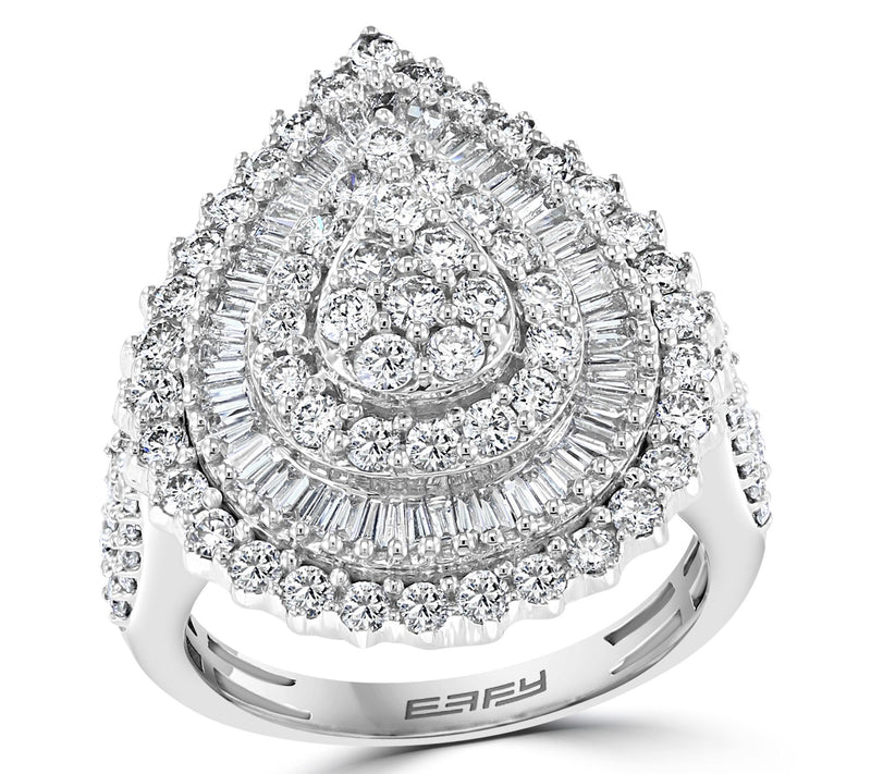 Effy 1.90 cttw Diamond Pear Cut Halo Ring, 14KWhite Gold — Main view