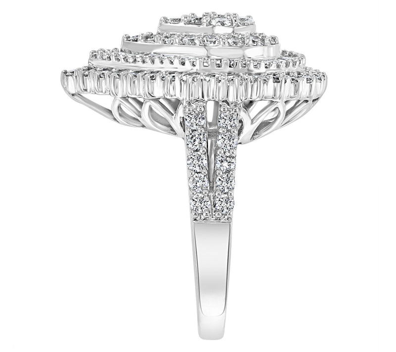 Effy 1.90 cttw Diamond Pear Cut Halo Ring, 14KWhite Gold — View 3
