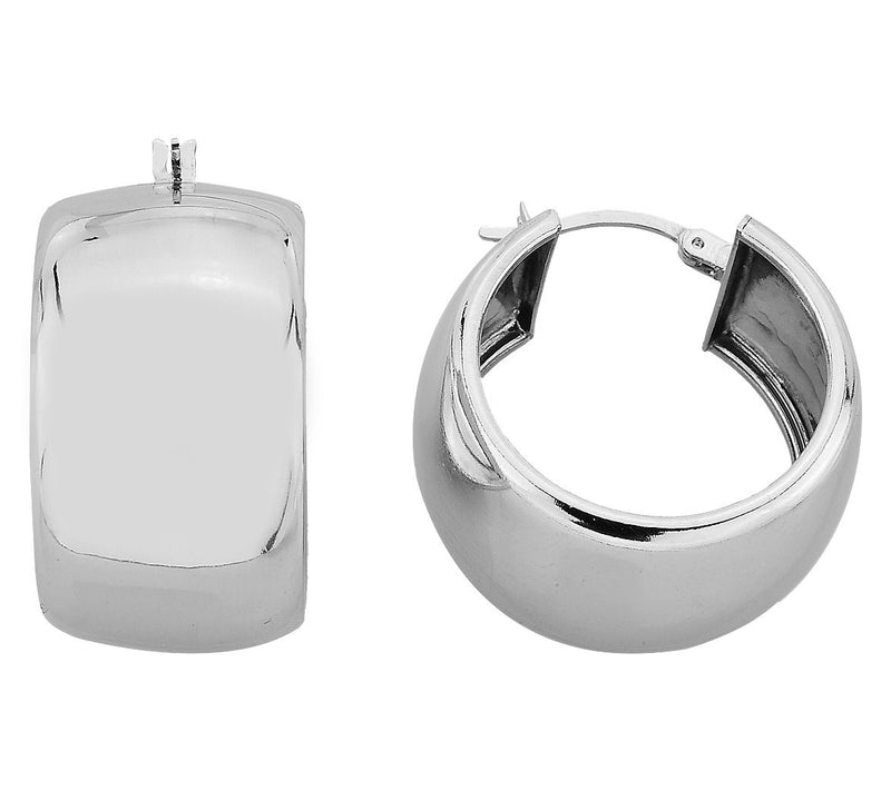 Silver Style Wide 1" Hoop Earring, Sterling — Main view